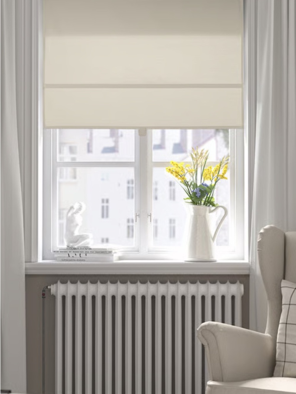 IKEA Cream Roman blinds off white 34x68